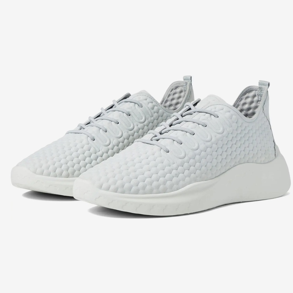 ECCO Womens Therap Gray Textured Athletic Training Lace Shoes Sneakers 8-8.5